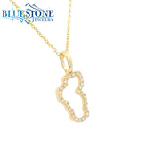 Small 14KYG Lake Tahoe Diamond Outline Pendant